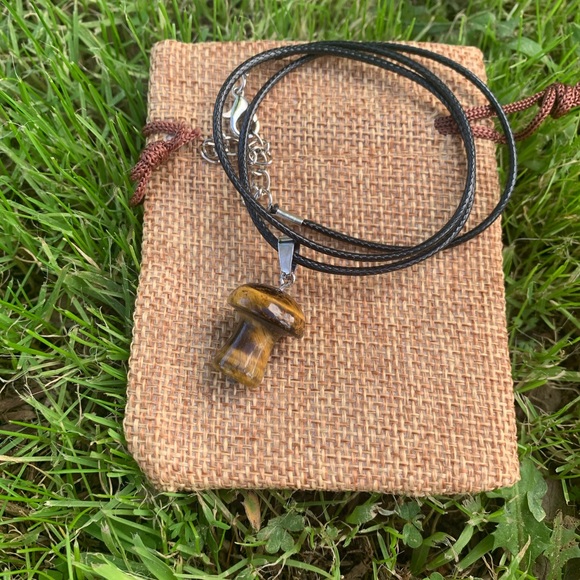 Crystal Mushroom Necklace | Mushroom Pendant | Boho Jewelry| Magic Mushroom - Picture 2 of 3